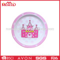 Tower decal pink colour round dry fruit plate